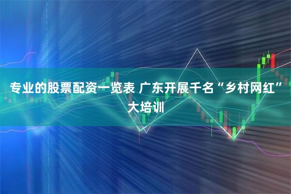 专业的股票配资一览表 广东开展千名“乡村网红”大培训
