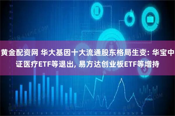 黄金配资网 华大基因十大流通股东格局生变: 华宝中证医疗ETF等退出, 易方达创业板ETF等增持