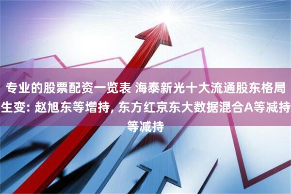 专业的股票配资一览表 海泰新光十大流通股东格局生变: 赵旭东等增持, 东方红京东大数据混合A等减持