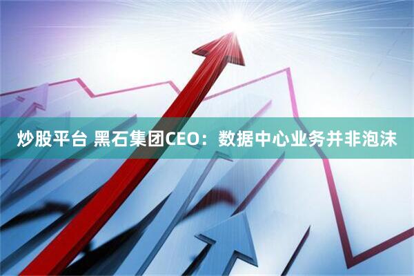 炒股平台 黑石集团CEO：数据中心业务并非泡沫